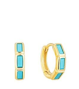 Seol + Gold Turquoise Bezel Hoops