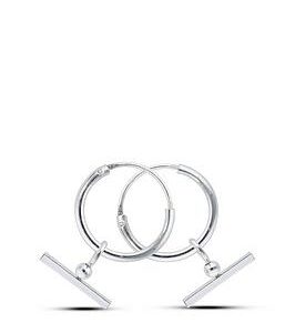 The Love Silver Collection Sterling Silver Tbar Hoop Earrings