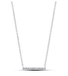 The Love Silver Collection Sterling Silver Crystal Bar Necklace