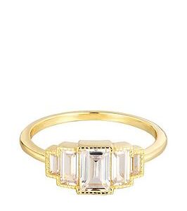 Seol + Gold Baguette Cz Cluster Ring