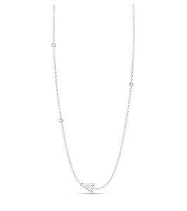 The Love Silver Collection Sterling Silver Cubic Zirconia Initial Necklace