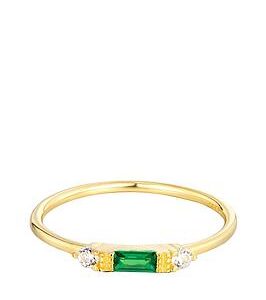 Seol + Gold Emerald Cz Stacking Ring