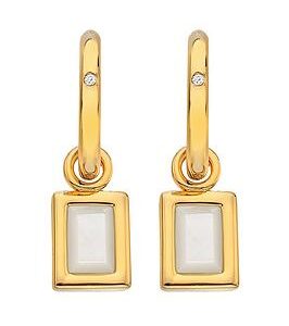 Hot Diamonds Hdxgem Rectangle Earrings - Mother Of Pearl