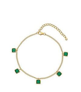 Hot Diamonds Hdxgem Square Bracelet - Green Agate