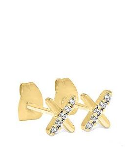 Say It With Diamonds Kiss Earrings - Gold