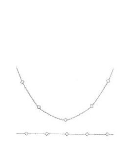 Say It With Diamonds Luck Dainty Set Necklace And Bracelet - Silver& Pearl