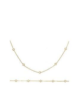 Say It With Diamonds Luck Dainty Set Necklace And Bracelet - Gold& Pearl