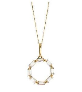 Love Gold 9Ct Yellow Solid Gold Cubic Zirconia 11Mm Halo Pendant Necklace