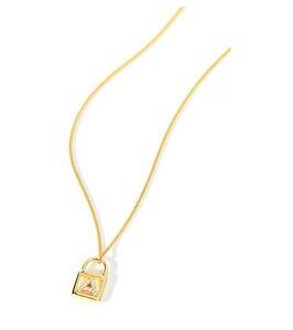 The Love Silver Collection Gold Plated Sterling Silver Cubic Zirconia Padlock Initial Pendant Necklace