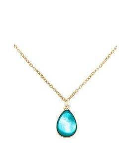 The Love Silver Collection Gold Plated Aquamarine Charm Necklace