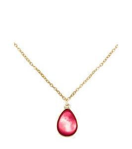 The Love Silver Collection Gold Plated Garnet Charm Necklace