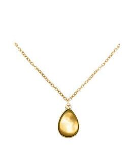 The Love Silver Collection Gold Plated Citrine Charm Necklace