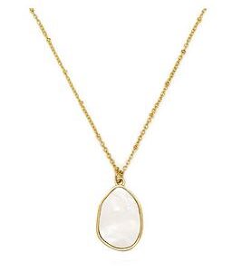 The Love Silver Collection Gold Plated Crystal Natural Cut Necklace