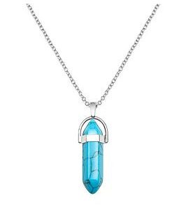 The Love Silver Collection Turquoise Silver Plated Crystal Drop Charm Necklace