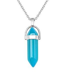 The Love Silver Collection Aquamarine Silver Plated Crystal Drop Charm Necklace