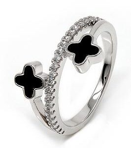 Say It With Diamonds Luck Ring - Silver & Black