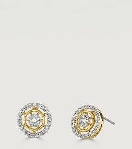 Buckley London Two-Tone Pave Halo Stud Earrings