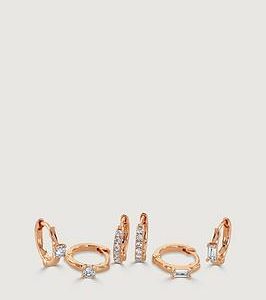 Buckley London Set Of 3 Crystal Huggie Earrings