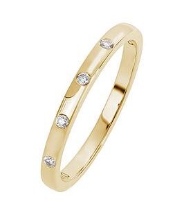 Love Diamond 9Ct Yellow Gold 2Mm Bezel Set Diamond Eternity Band Ring