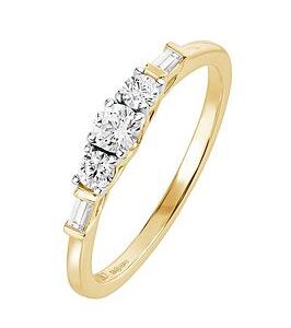 Love Diamond 9Ct Yellow Gold 0.33Ct Natural Diamond Five-Stone Ring