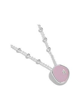 Joma Jewellery Beau , Lilac Enamel , Silver , Cz Necklace , 46Cm + 5Cm Extender