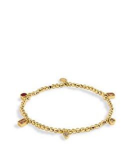 Joma Jewellery Gem Glow , Multi Gem Bead , Gold , Bracelet , 17.5Cm Stretch