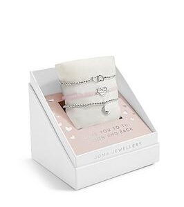 Joma Jewellery Children'S Celebrate You Gift Box , Love You To The Moon And Back , Silver , Set Of 3 Bracelets