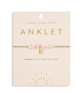 Joma Jewellery Anklet , Pink Crystal , Gold , Anklet , 23Cm Stretch