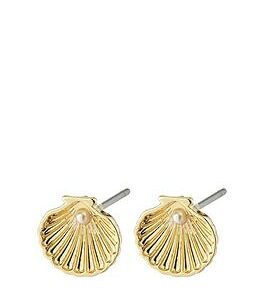 Pilgrim Opal Seashell Earrings Gold-Plated