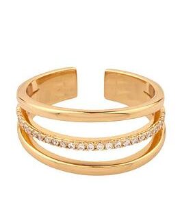 Mint Velvet Gold Plated Triple Pave Ring