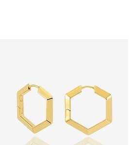 Rachel Jackson Large Bevelled Hexagon Hoop Earrings