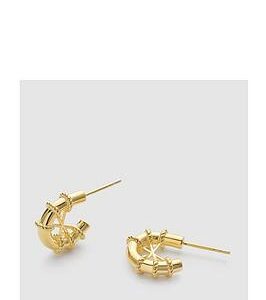 Elk & Bloom Chunky Gold Rope Huggie Hoop Earrings - Gold