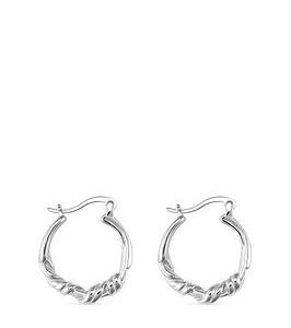 Elk & Bloom Chunky Sterling Silver Twisted Hoop Earrings - Silver