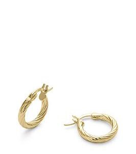 Elk & Bloom Small Gold Twist Huggie Hoop Earrings - Gold