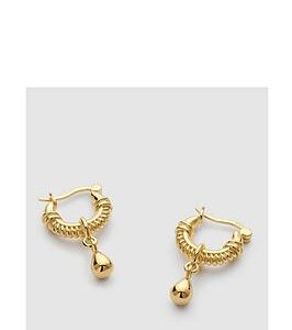 Elk & Bloom Chunky Gold Teardrop Huggie Hoop Earrings - Gold