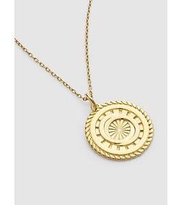 Elk & Bloom Gold Sunburst Interlocking Circles Medallion Necklace - Gold