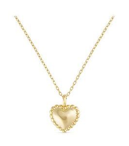 Elk & Bloom Dainty 18K Gold Heart Love Necklace - Gold