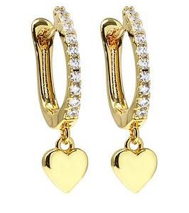 Say It With Diamonds Heart Hug Earrings - Gold