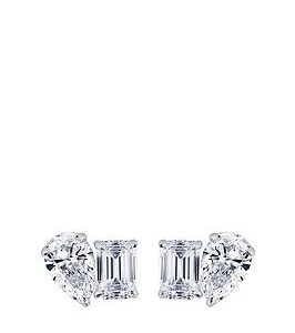 Created Brilliance Elise Earring 9Ct White Gold 0.80Ct Tw Lab Grown Diamond Toi Et Moi Stud Earrings