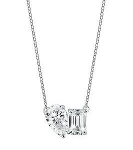 Created Brilliance Elise Necklace 9Ct White Gold 1.5Ct Tw Lab Grown Diamond Toi Et Moi Necklace