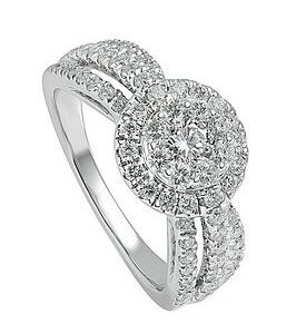 Created Brilliance Fergie 9Ct White Gold 1Ct Tw Lab Grown Diamond Engagement Ring