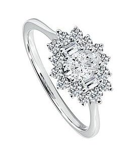 Created Brilliance Daisy 9Ct White Gold 0.75Ct Tw Lab Grown Diamond Cluster Ring