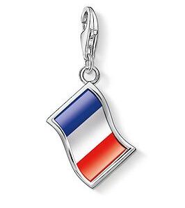 Thomas Sabo French Flag Charm: Tricolour Symbol, Curved Design. Official Event Elegance