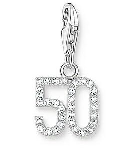 Thomas Sabo Charm Number 50- 925 Silver And Zirconia