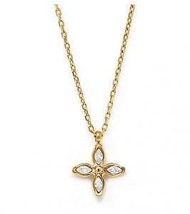 Say It With Diamonds Flower Necklace - Yellow Gold