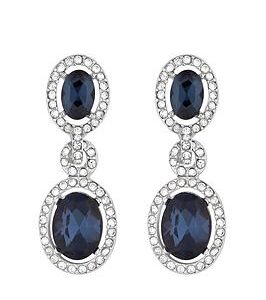 Jon Richard Silver Plated Blue Halo Earrings