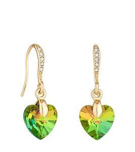 Jon Richard Gold Plated Green Heart Earrings