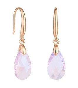 Jon Richard Gold Plated Pink Stone Drop Earrings