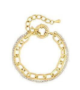 Jon Richard Gold Plated Chain And Crystal Double Bracelet