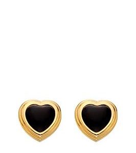 Hot Diamonds Hd X Jj Heart Stud Earrings - Black Onyx